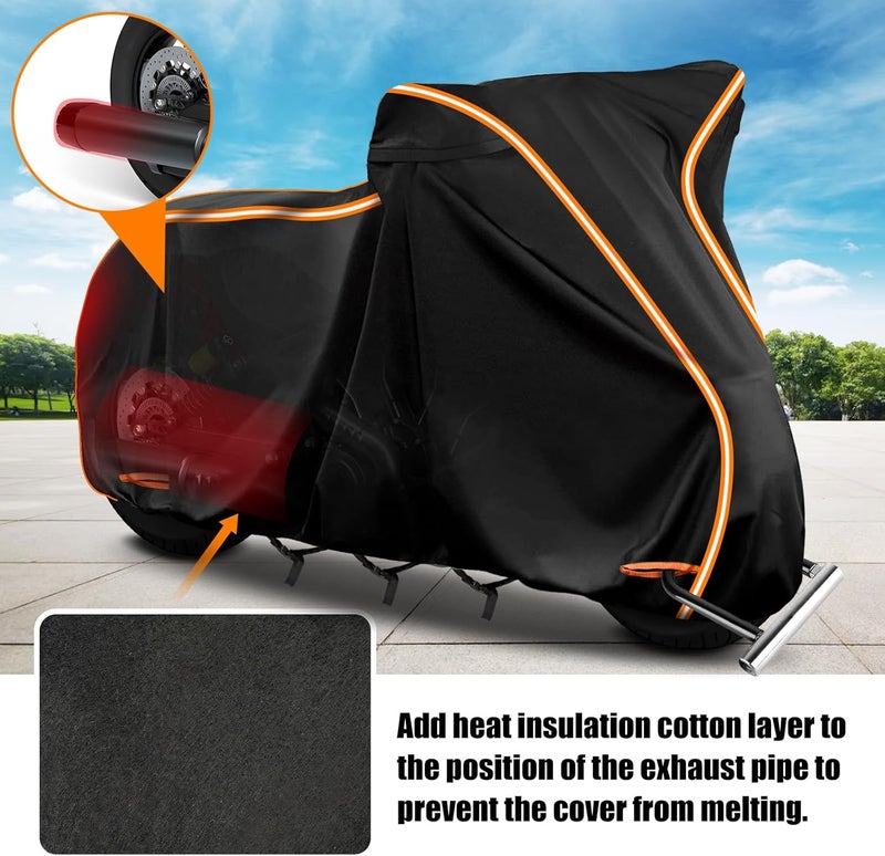 BIGACOVER 420D Waterproof Motorcycle Cover for Indian Scout,101 Scout,Scout Sixty,Scout Rogue,Scout Rogue Sixty,Scout Classic,Windproof Heavy Duty Outdoor Bike Cover - Image 3